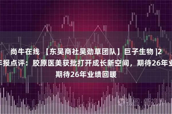 尚牛在线 【东吴商社吴劲草团队】巨子生物 |2025年年报点评：胶原医美获批打开成长新空间，期待26年业绩回暖