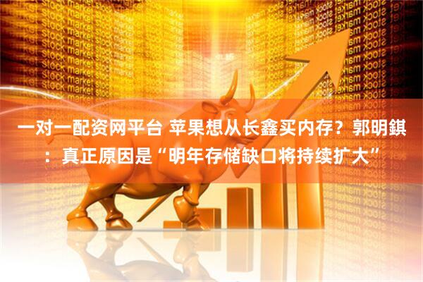 一对一配资网平台 苹果想从长鑫买内存？郭明錤：真正原因是“明年存储缺口将持续扩大”